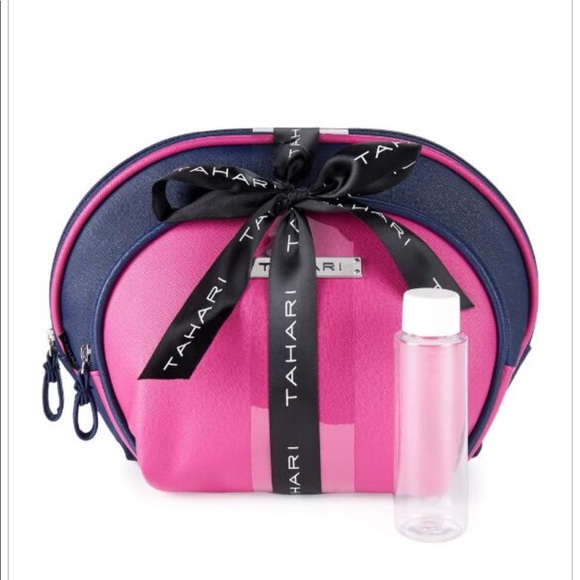 Tahari Handbags - TAHARI 2 piece Pink & Navy Dome Multi use Bag Set